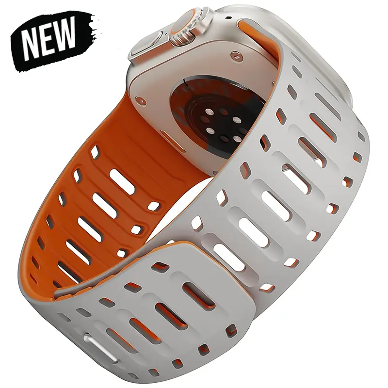 Strap For Apple Watch ultra 2 Band 49mm 45mm 44mm 42mm 46mm Magnetic Silicone Straps Bracelet For IWatch Series 10 9 8 7 SE