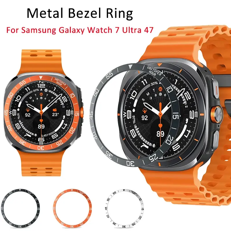 Metal Bezel Ring For Samsung Galaxy Watch 7 Ultra 47mm Protective Cover Shell Bumper For Galaxy Watch Ultra Protector Accessory