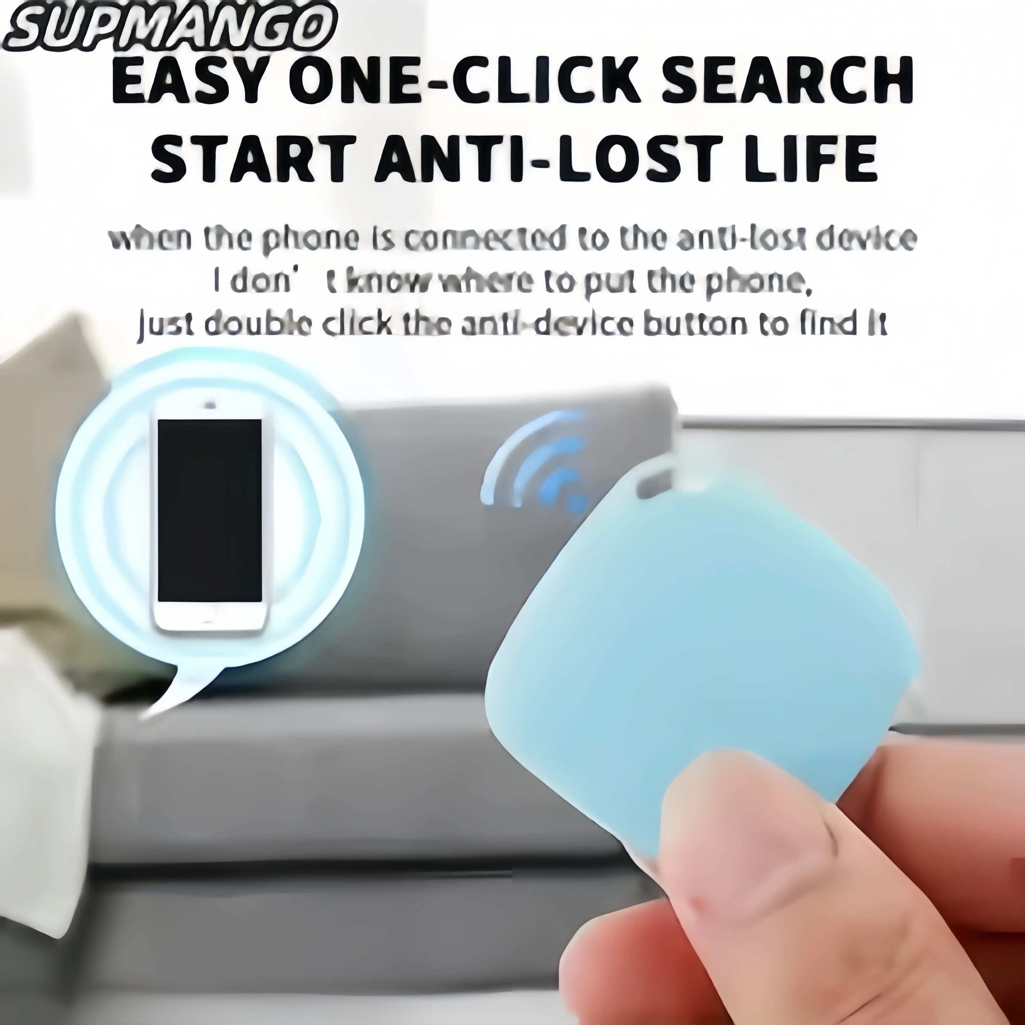 Mini GPS Tracker for iOS - Bluetooth Smart Tag for Keys/Pets/Wallet, Anti-Lost Device with Real-Time Tracking for iPhone iPad