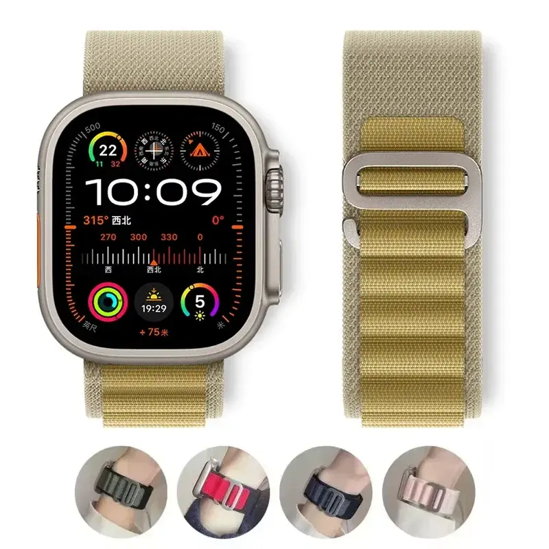 Alpine Strap for Apple Watch Bands 46mm 40mm 49mm 45mm 41mm 38mm 42mm Nylon Bracelet Iwatch Ultra 2 Series 10 9 8 7 6 5 4 3 Band