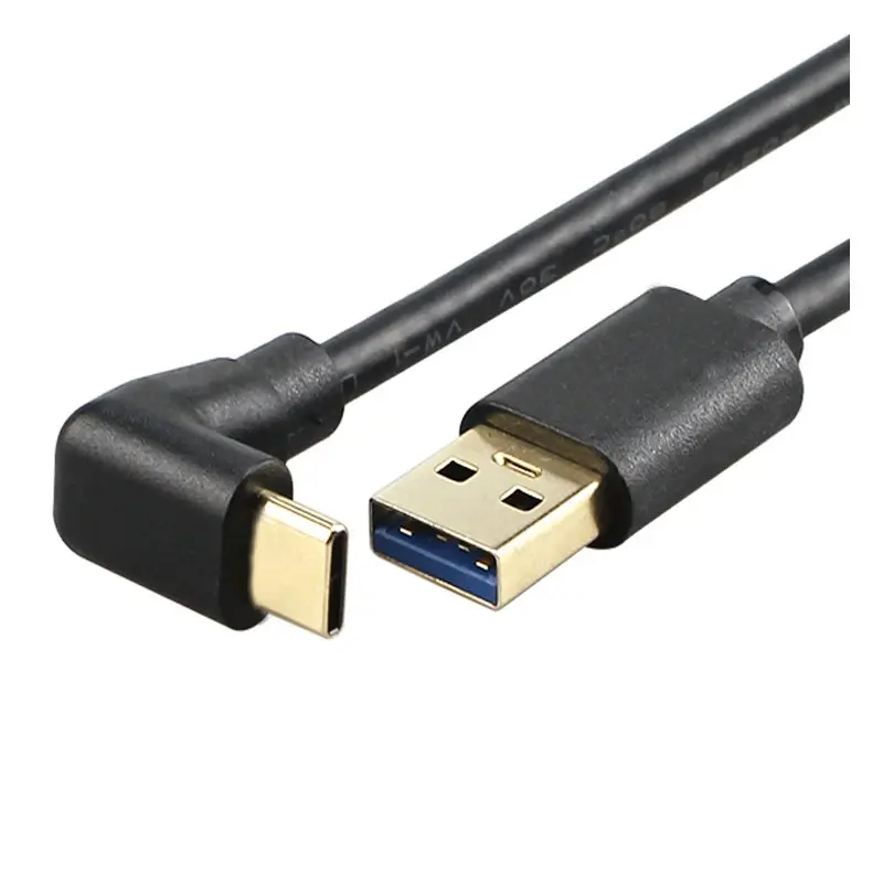 Gold-plated Elbow Cable Type-C To USB3.0 Charging Data Cable 90-degree Right-angle Type-c Hard Disk Notebook Mobile Phone Cable