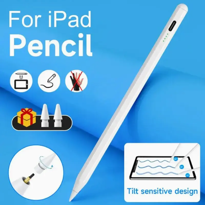 Stylus compatible with all devices, USB charging, tilt sensitivity, anti-palm touch, magnetic accessories, precision fine tip ni