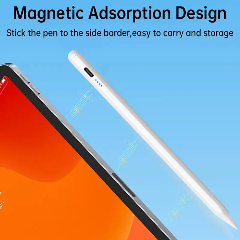 Stylus compatible with all devices, USB charging, tilt sensitivity, anti-palm touch, magnetic accessories, precision fine tip ni