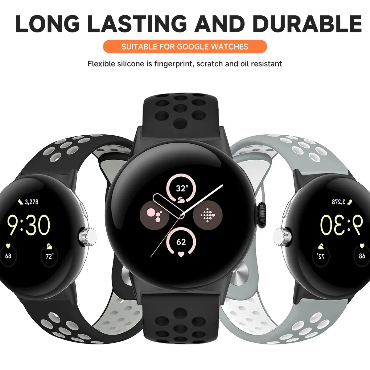 for Google Pixel Watch 3 2 1 41mm Strap Breathable Band for Pixel Watch 3 45mm Silicone Sports Wristband Bracelet Accessories