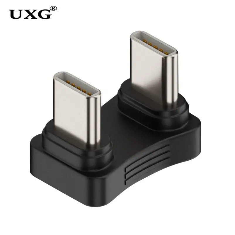 1Pcs Type-C 180 Degree Angled Adapter  U Shape Male to 8Pin IOS Male Charging Power Adaptor 480Mbps Data Transfer Connector