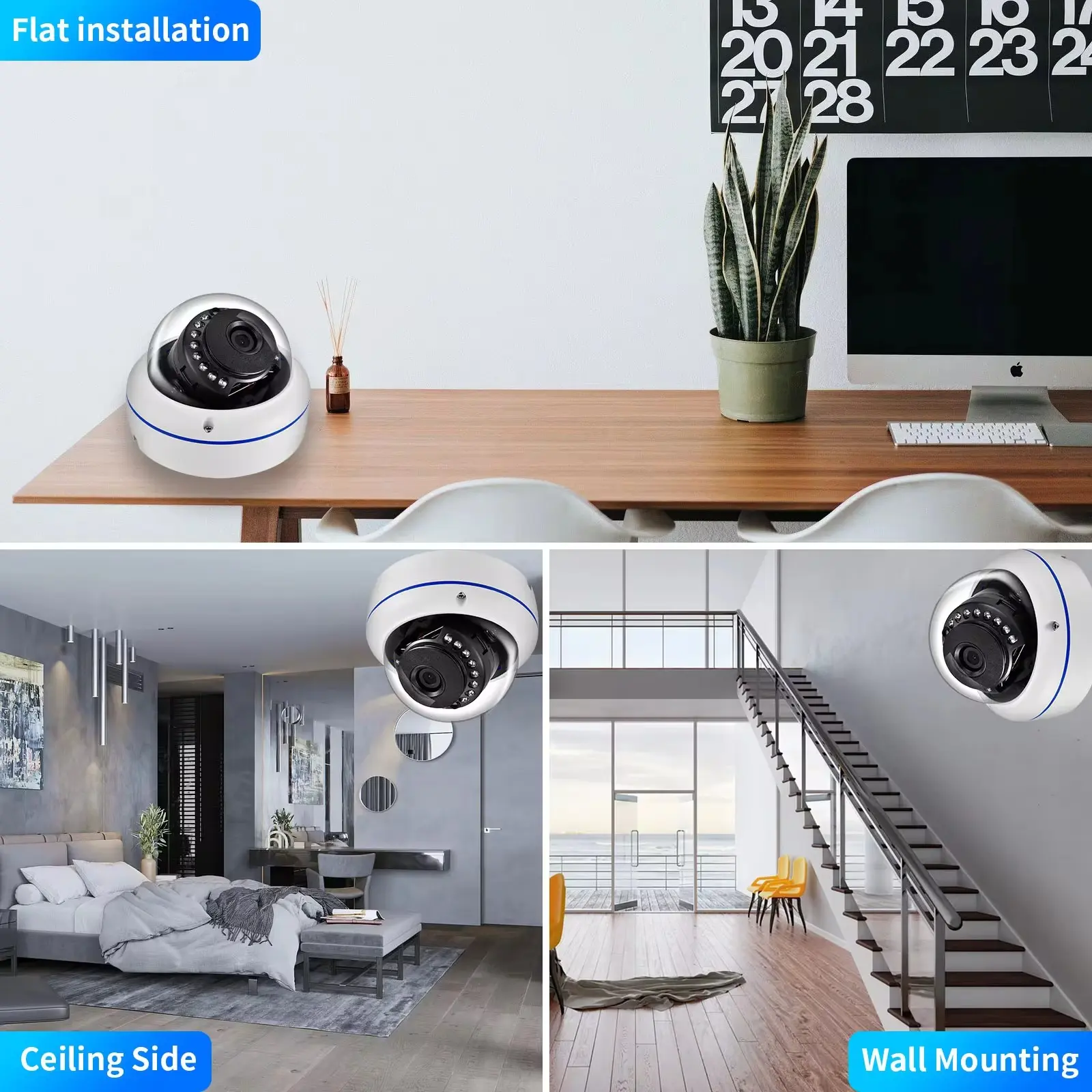 Gadinan CCTV 5MP AHD Camera 150 Degree Fisheye Lens Dome 1080P(2MP) IR Night Vision Outdoor Security Video Surveillance BNC