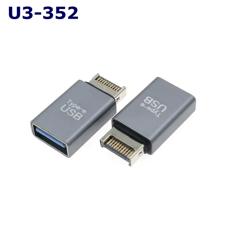 10Gbps Type-E to TYPE-C USB 3.0 Male to Female 90 Degree Right Angle Front USB-C USB3.1/3.0 Computer Motherboard PCI Adapter