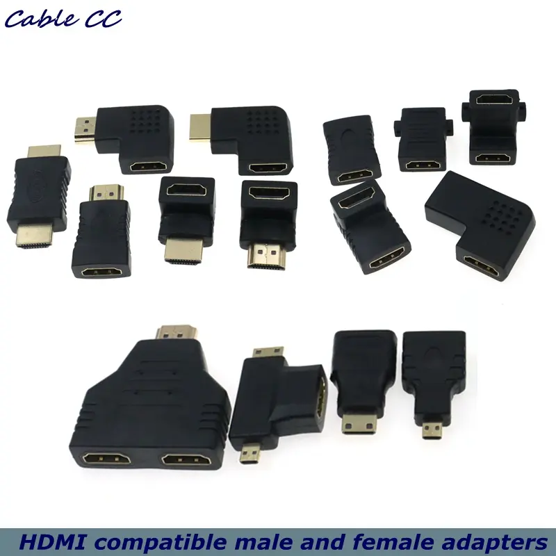 Micro Mini HDMI-compatible 90 degree right-angle adapter HDMI 270 degree HDMI male to female HDMI elbow connector