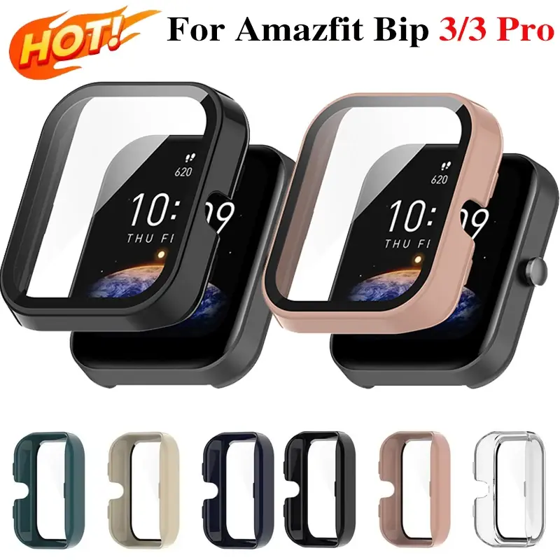 For Amazfit Bip 3 Bip3 Pro Screen Protector Case Cover Smart Watch Protective Cover Bumper Shell Protection Frame Case Capa