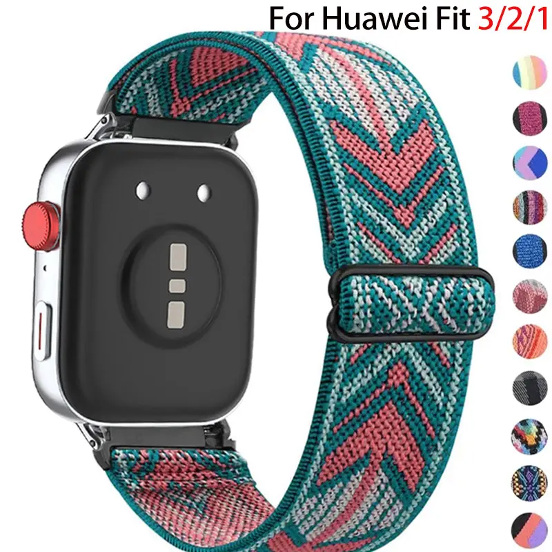 Elastic Nylon Loop Watch Band For Huawei Watch Fit 3 2 1 Strap Replacement Wristband For Huawei Fit4 Bracelet Correa Accessories