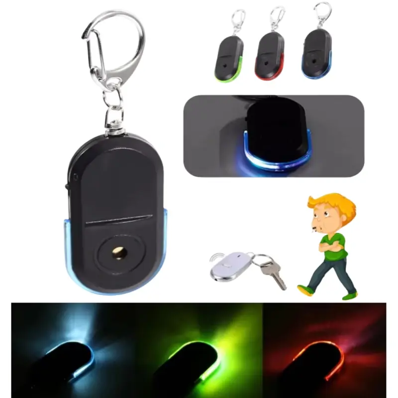 Smart Anti-Lost Key Locator Finder Tracker LED Whistle Key Finder Flashing Beeping Sound Alarm With Keychain Whistle