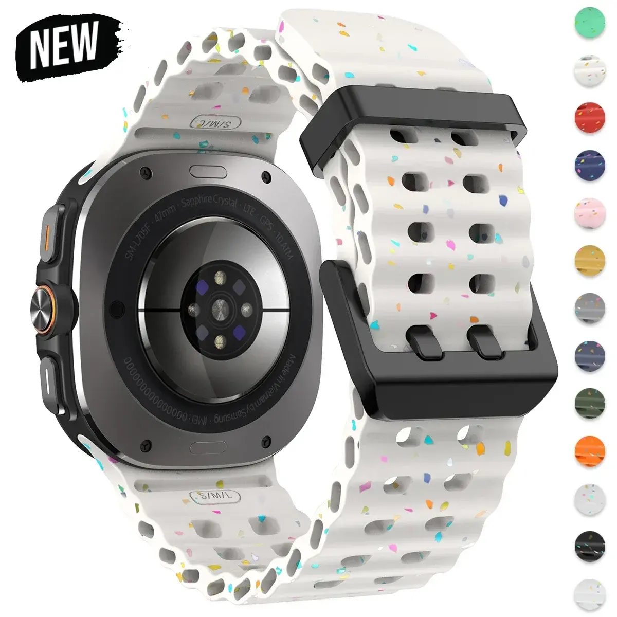 Marine Band For Samsung Galaxy Watch 7 ultra 47mm Sport silicone Bracelet Strap Galaxy Watch ultra Strap 47 luminous Accessories