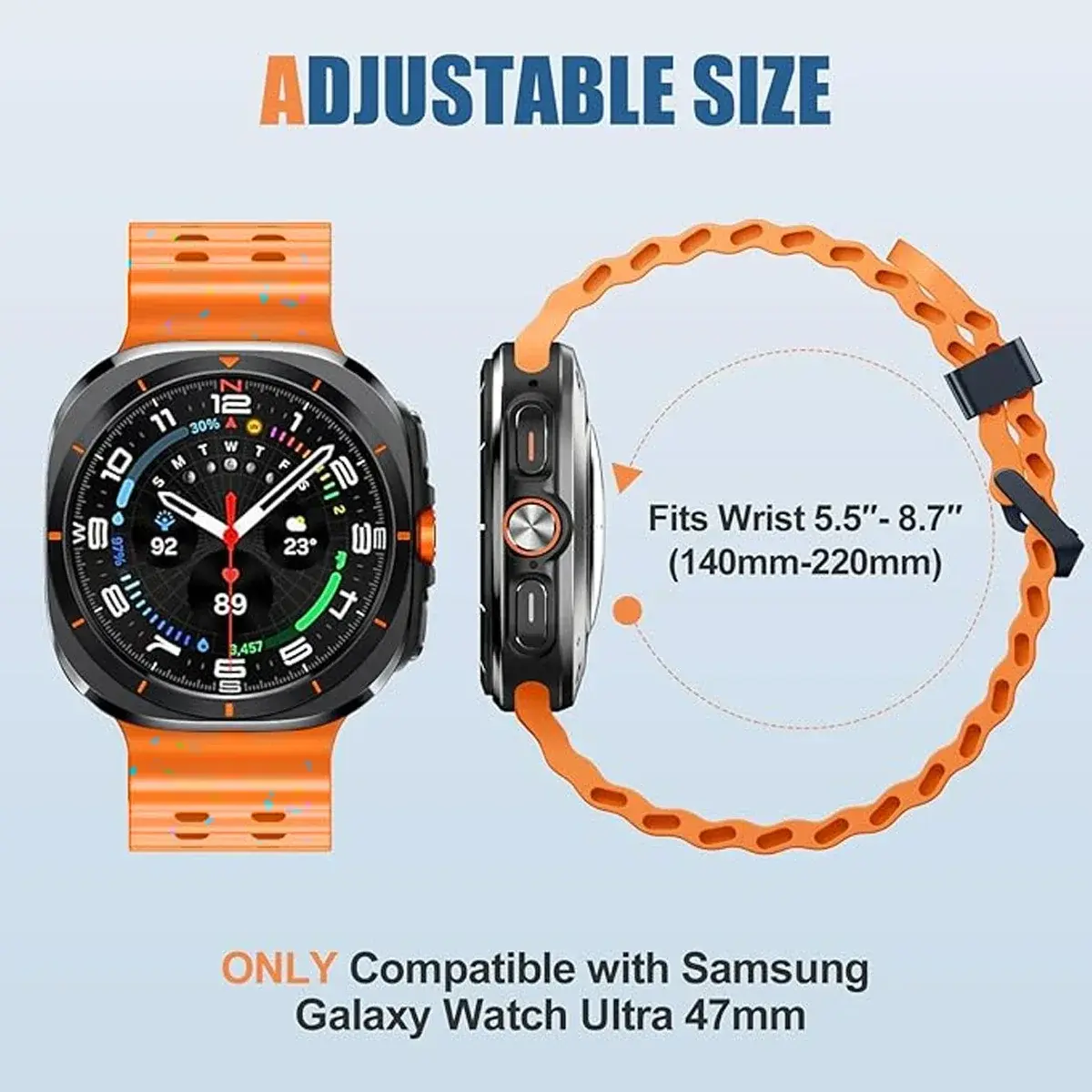 Marine Band For Samsung Galaxy Watch 7 ultra 47mm Sport silicone Bracelet Strap Galaxy Watch ultra Strap 47 luminous Accessories