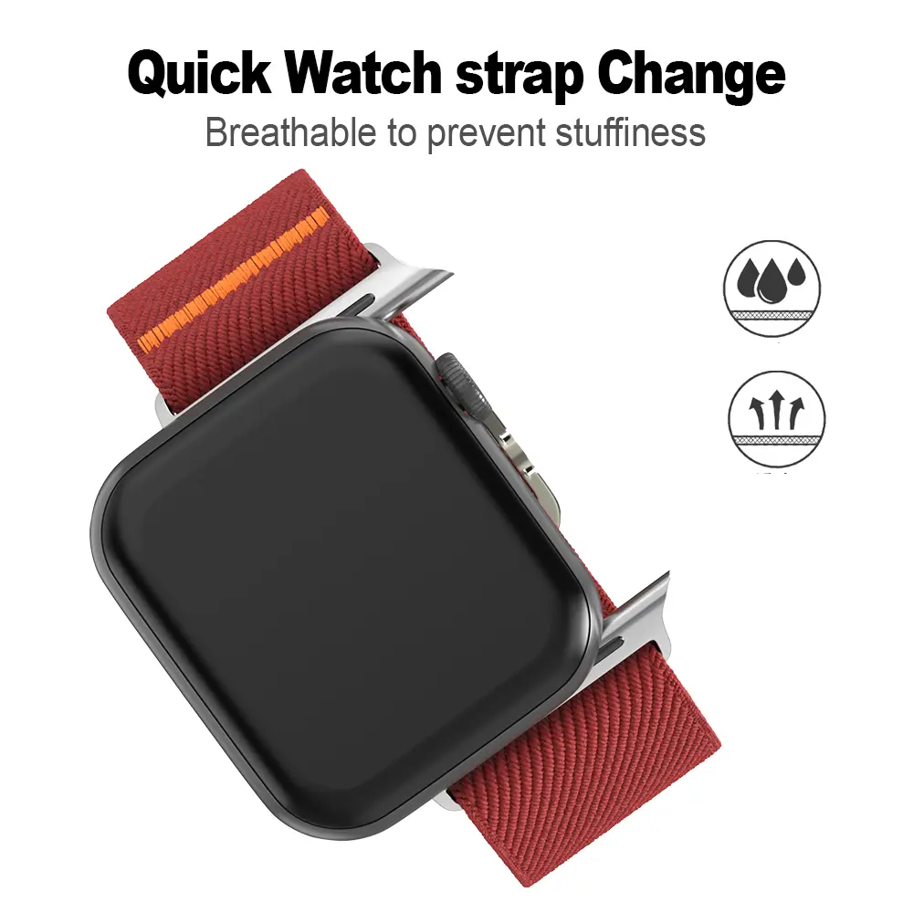 Band for Apple Watch Ultra 2 1 Series 10 9 8765 SE Mechanical buckle elasticed nylon strap wristband for iWatch loop 46 42MM 49