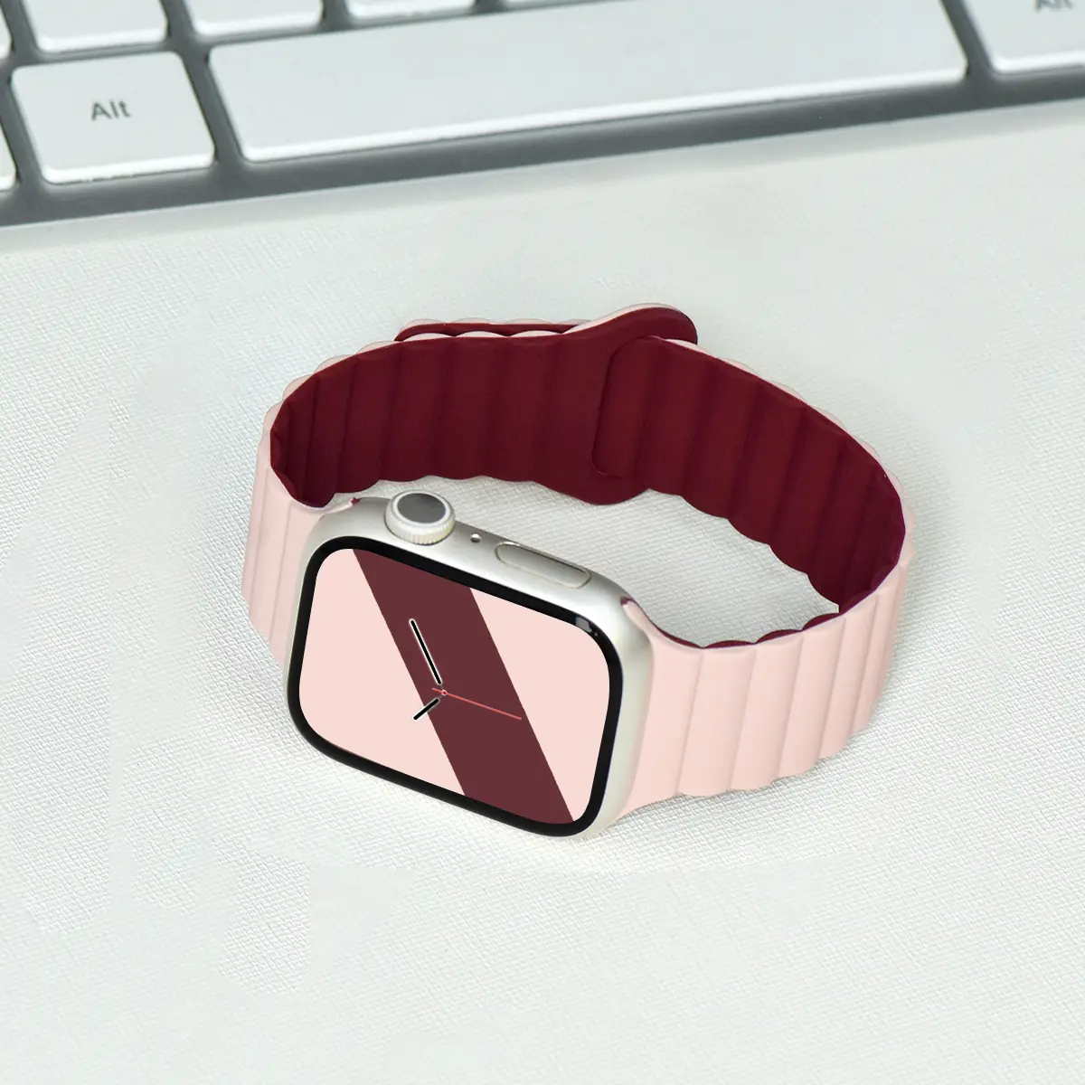 Magnetic Loop For Apple Watch Band 44mm Ultra 49mm 45mm 40 41 42mm Silicone sport Bracelet iWatch Serie 10 98 7 6 SE 5 4 3 Strap