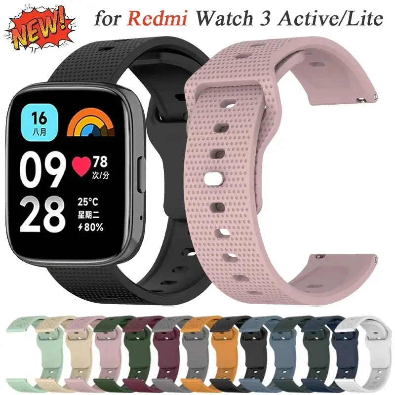 Silicone Band for Redmi Watch 3 Active Watchband Replacement Sports Strap for Xiaomi Redmi 3 Lite Bracelet Accessories Correa