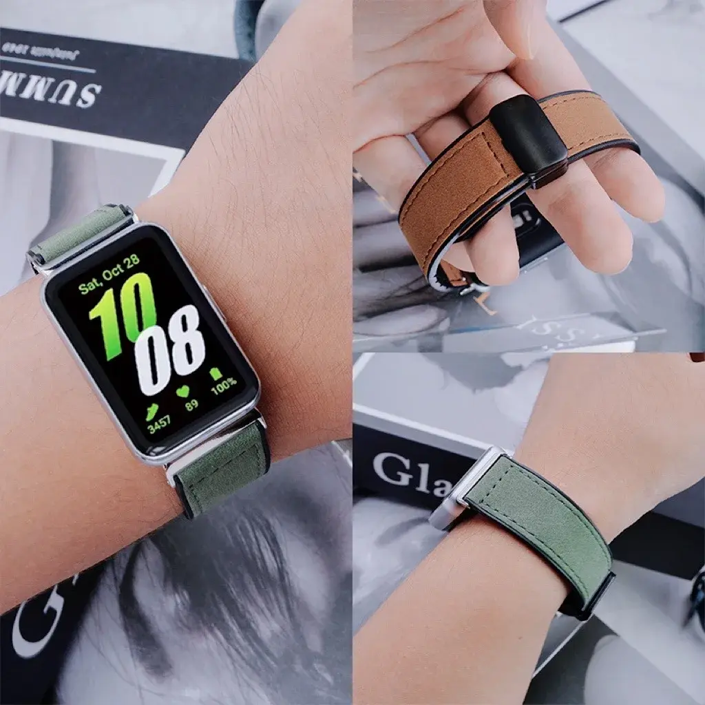 Leather Strap For Samsung Galaxy Fit 3 Smart Watch Band Accessories Replace Belt Wristband For Galaxy Fit 3 Bracelet