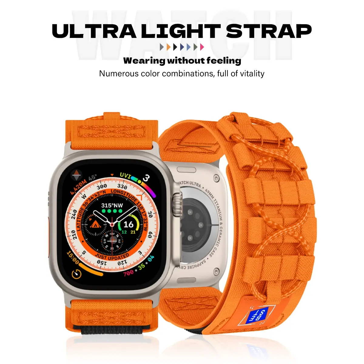 Strap for Apple Watch Ultra Series 11 10 9 8 7 6 SE 5 4 Nylon Tactical Sports Band for Iwatch 46 49 45 44 42mm 40 41 38 Bracelet