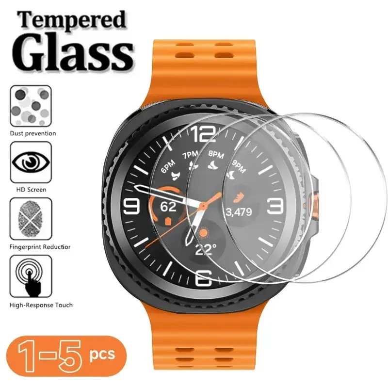 1-5PCS Screen Protector for Samsung Galaxy Watch 8 40mm 44mm Classic 9 HD tempered glass film+Eye-protection purple light