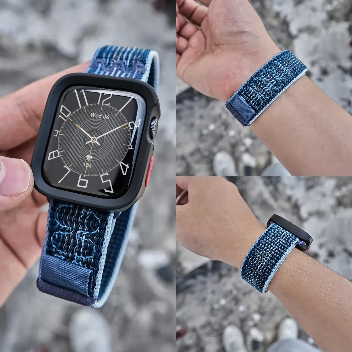 Candy Silicone Case+Nylon Band For Apple Watch Series 9 8 7 45mm 41mm Band SE 6 5 4 44mm 40mm Correa Strap iwatch Ultra 2 49mm