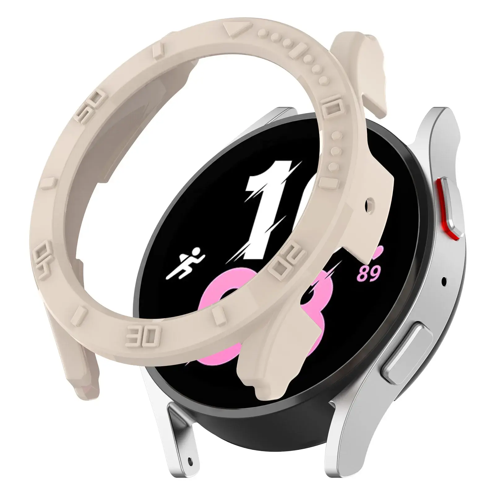 PC Hard Frame Shell Bezel Ring Case For Samsung Galaxy Watch 6/5/Pro/4/Active 2 40mm 44mm 45mm Glass Screen Protector Film Cover