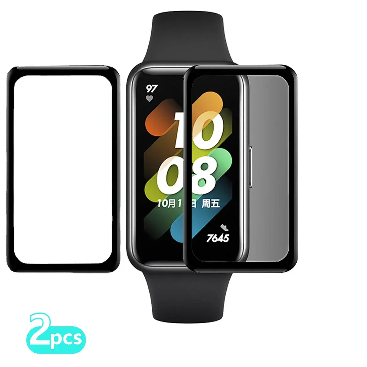 9D Curved Tempered Glass For Huawei Band 8 7 6 Pro Full Screen Protector for honor band 6 Smartwatch Protective Film (Not Glass)