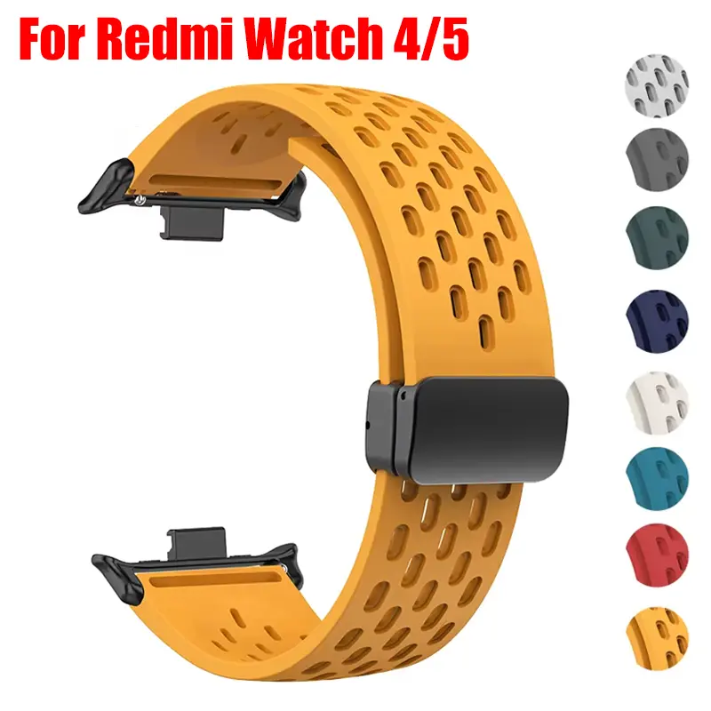 Silicone Strap for Redmi watch 5 4 Magnetic Buckle Sports Band for Mi band  9 pro 8 pro Correa Breathable Bracelet Accessories