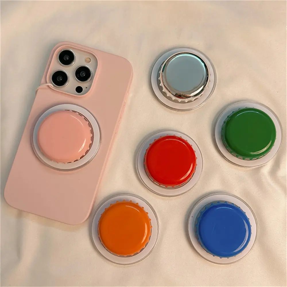 Macaron Bottle Cap Silicone Magnetic Holder Acrylic Phone Grip Tok Detachable Bracket For Magsafe Phone Case Cute Stand Support