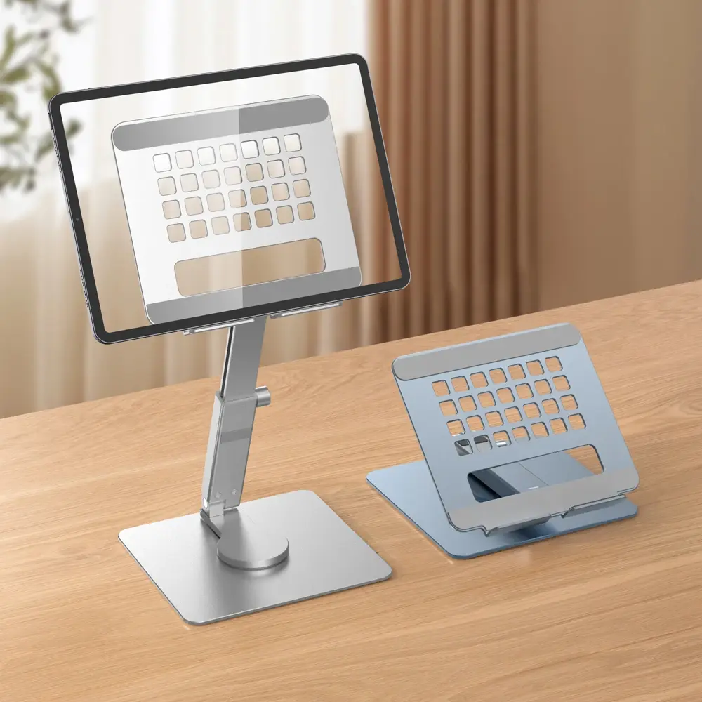 360° Rotation Aluminum Tablet Stand Desk Riser Multi Angle Height Adjustable Foldable Holder Dock for Xiaomi IPad Pro Air Tablet