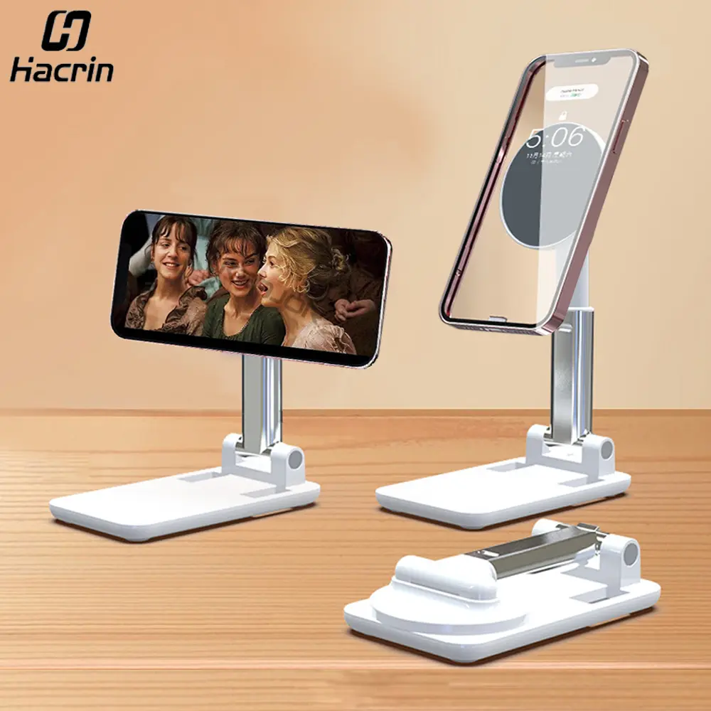 Phone Holder Foldable Magnetic Mobile Phone Bracket Adjustable Height Desktop Phone Stand For iPhone 16 15 14 13 12 Samsung