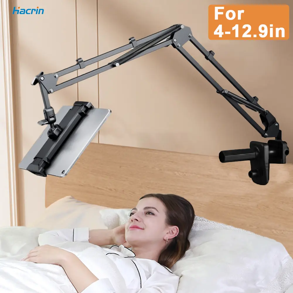 Tablet Holder For iPad Stand 360° Rotating Adjustable Bed Tablet Mount Stand For 4-12.9 inch Phone Tablet Holder