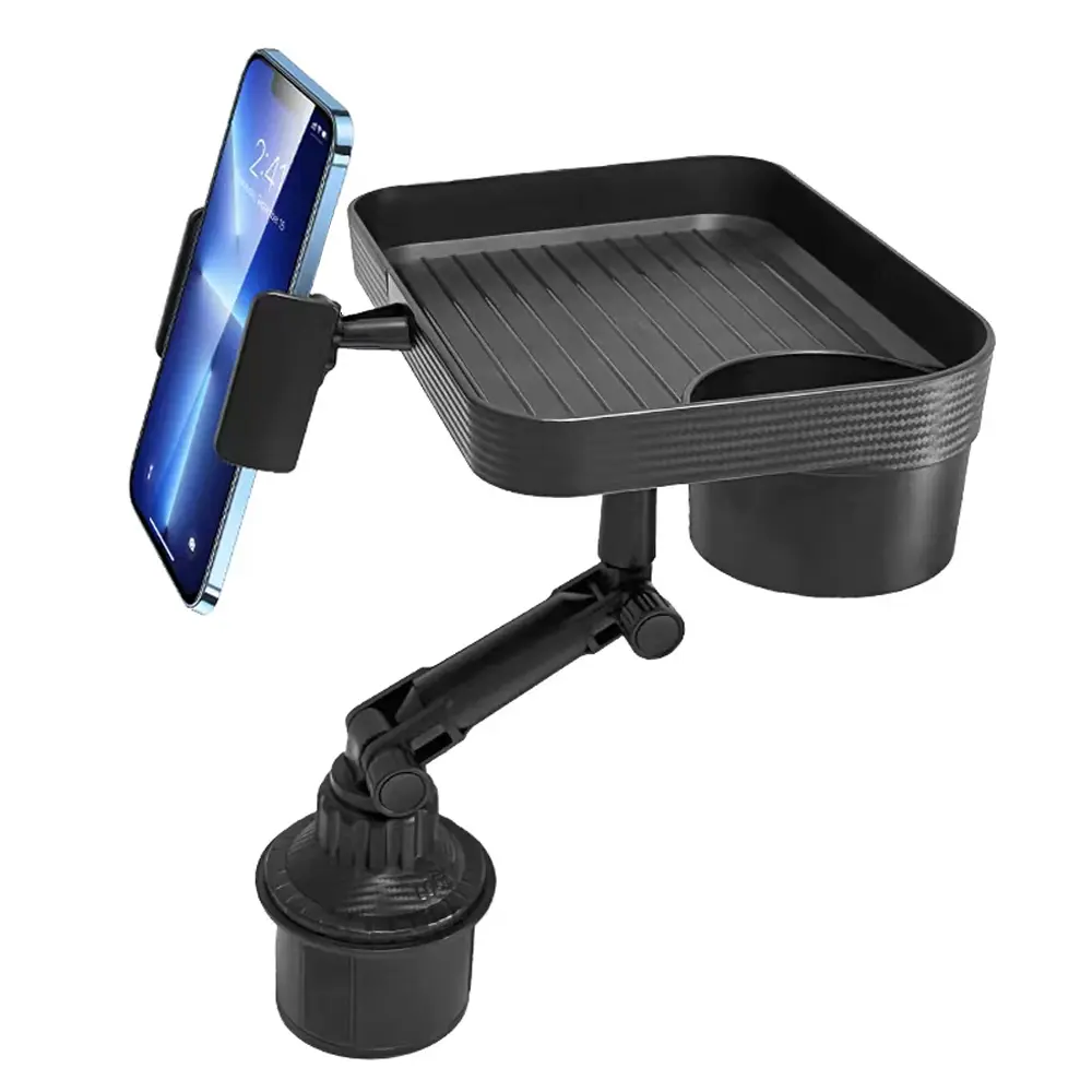 Car Cup Phone Holder Stand Mount Tray 360 Degree Rotation Table Slot Food Organized Adjustable Drink Accesories for Iphone 14 13