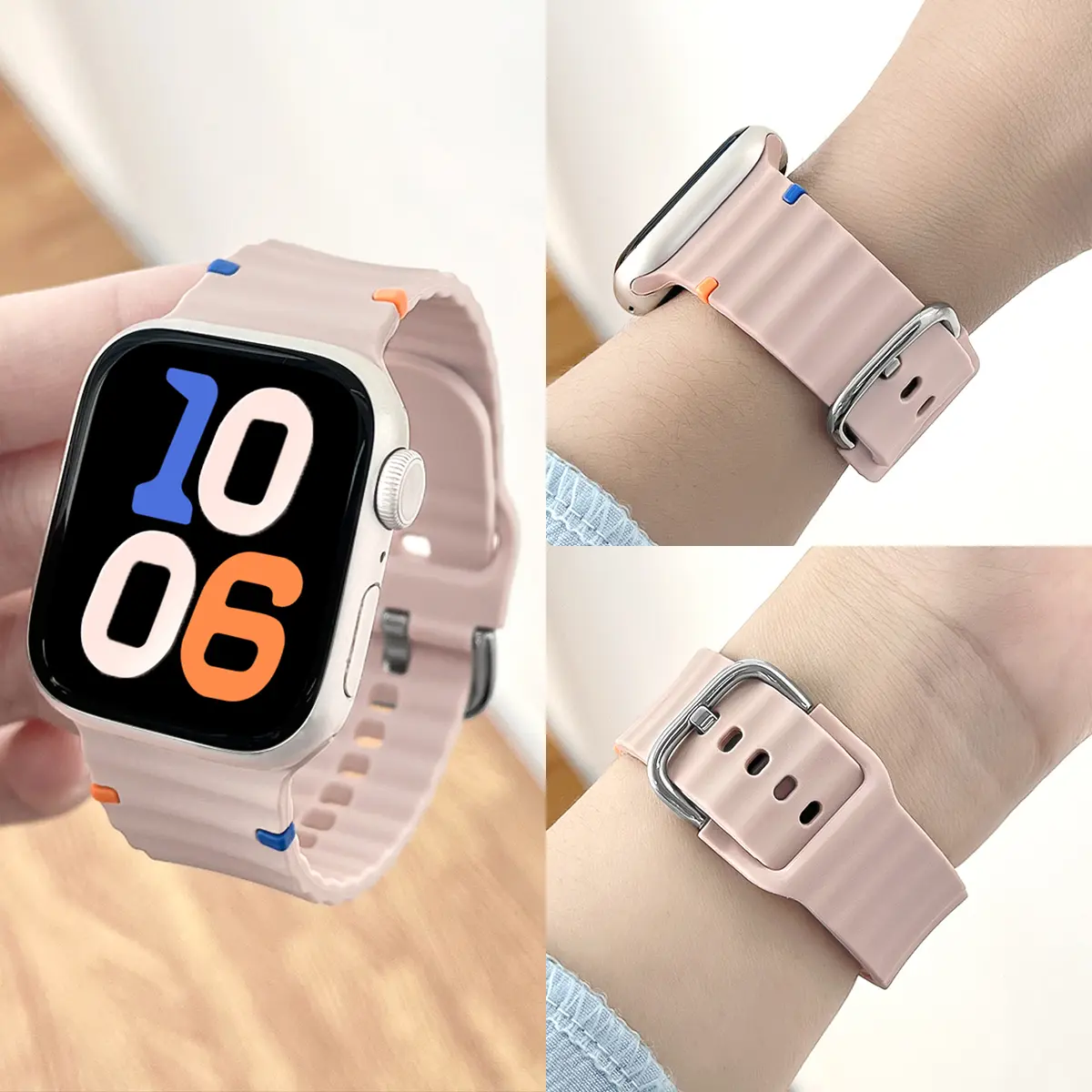 Silicone Strap for Apple watch Band 44mm 49mm 40mm 45mm 42mm 46mm 38mm correa bracelet iwatch Series 9 8 7 6 SE 10 Ultra 2 band