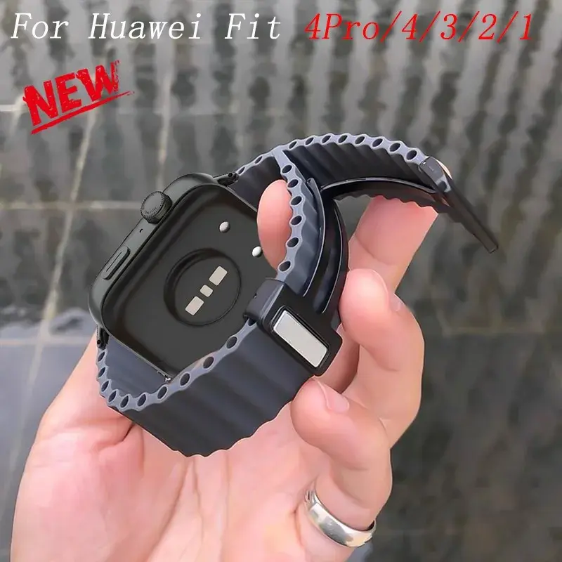 Magnetic Silicone Strap For Huawei watch Fit 4Pro/4/3 Watch Correa Replacement Sport Watchband For Huawei Watch Fit 2/1 Band