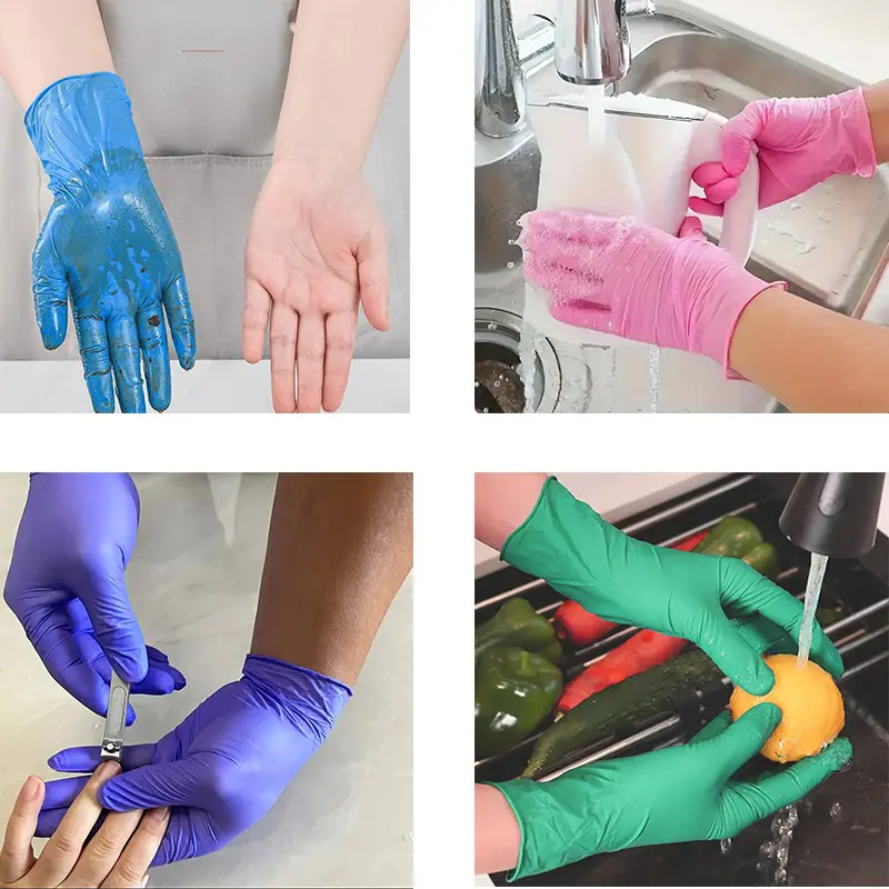Disposable Nitrile Gloves Multi-color Auto Repair Food-grade Nitrile Gloves Thickened Durable and Comfortable 50pcs/100pcs
