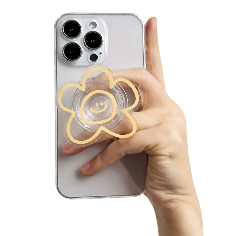 Original design expression flower mobile phone holder Popular Socket grip Foldable lazy stand Simple style
