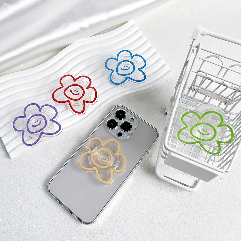 Original design expression flower mobile phone holder Popular Socket grip Foldable lazy stand Simple style