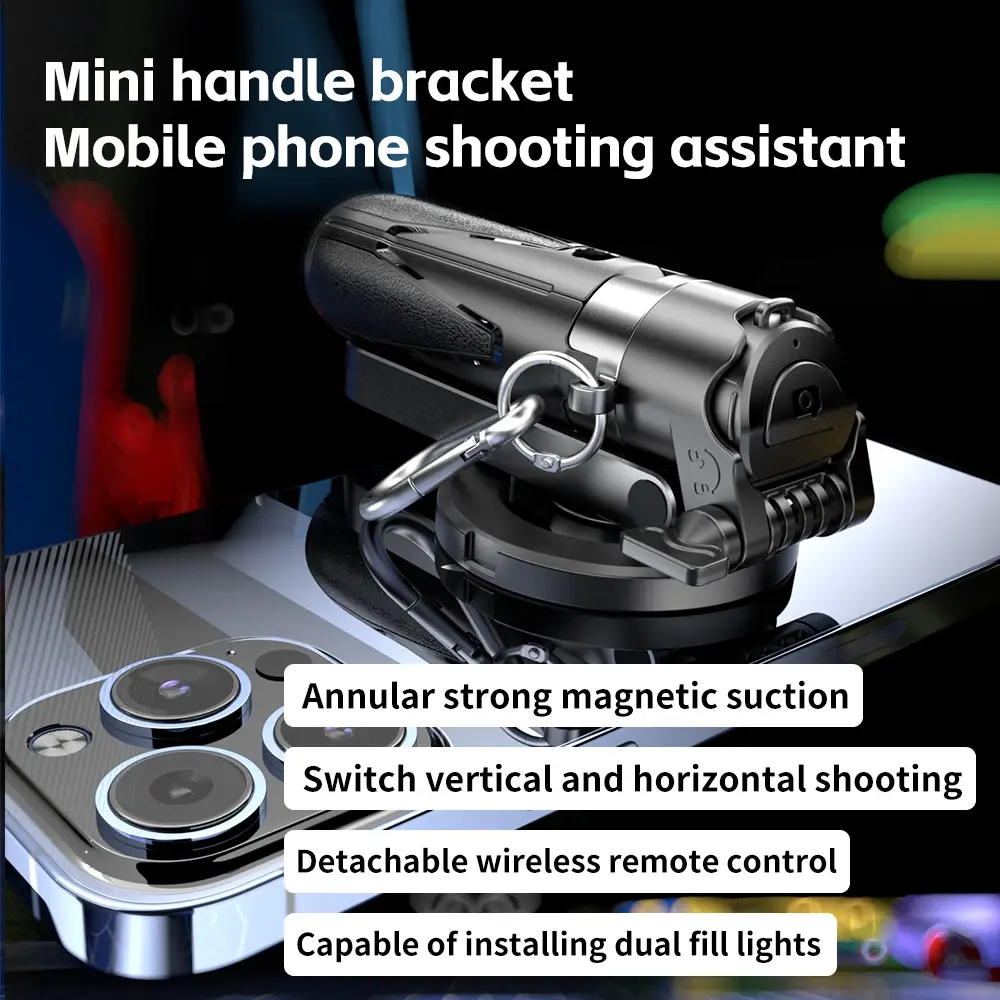 3 in 1 Smart Phone Tripod Selfie Stick for Cellphones Magnetic Hand Grip Mini Handle Bracket Stand for Vlog Live Broadcast