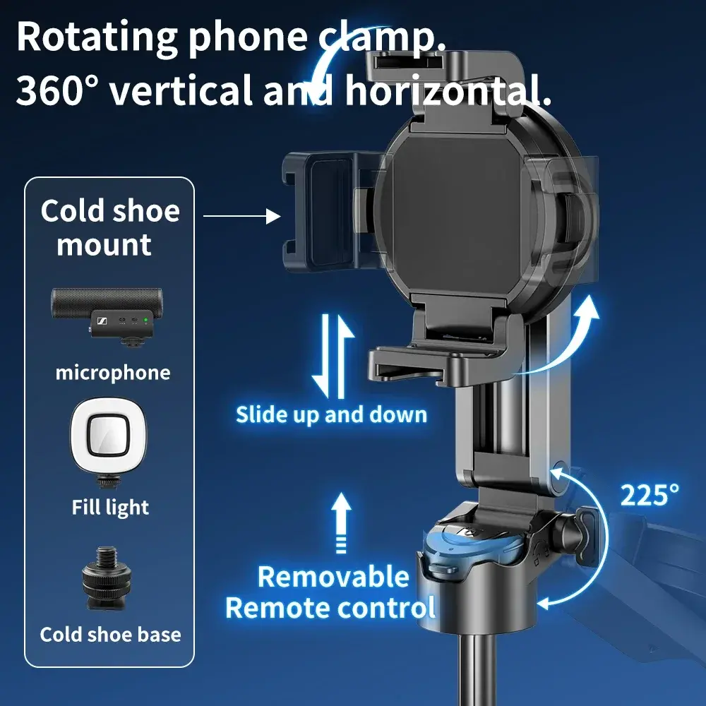 3 in 1 Smart Phone Tripod Selfie Stick for Cellphones Magnetic Hand Grip Mini Handle Bracket Stand for Vlog Live Broadcast