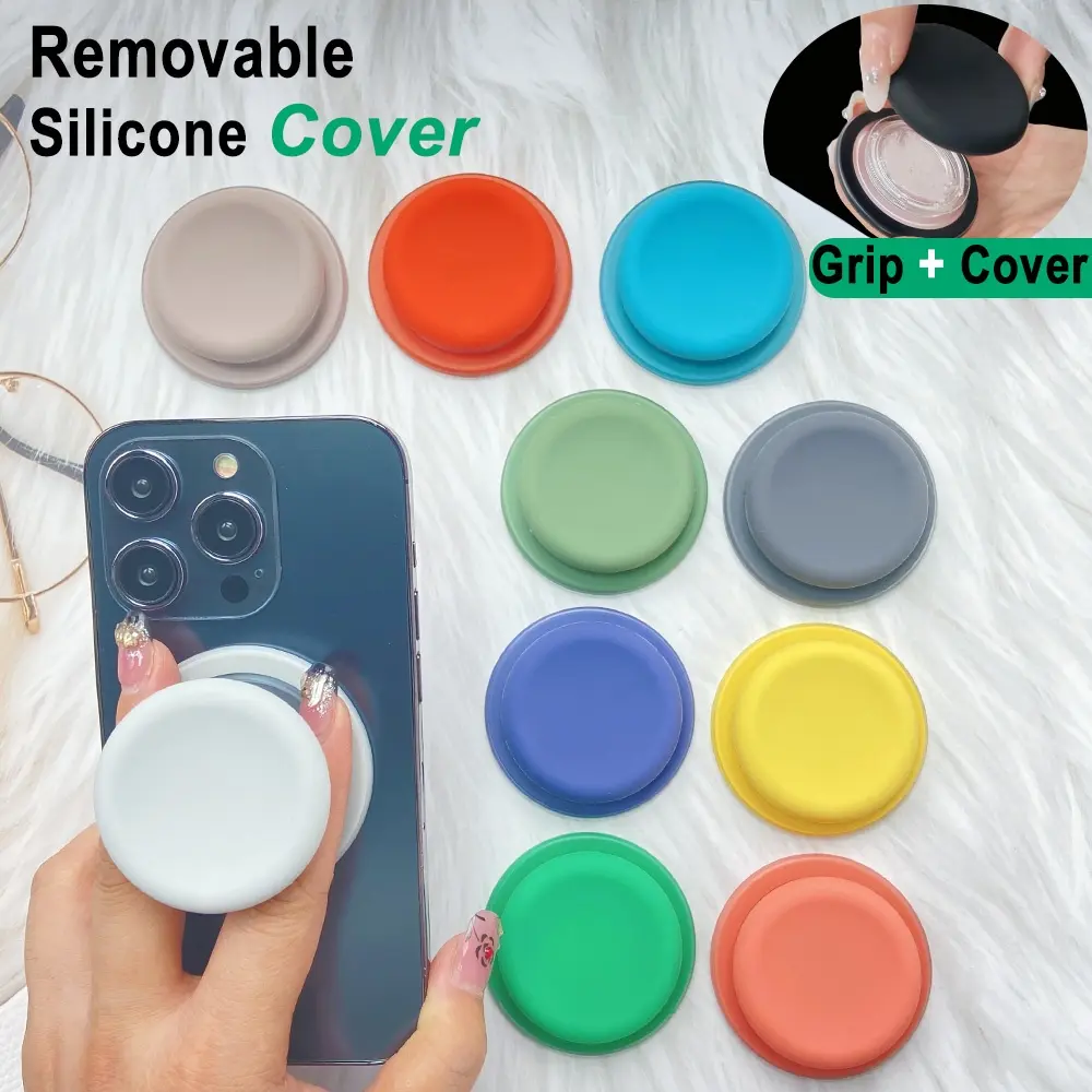 Grippopso Magnetic Cell Phone Holder Griptok Socket 360° With Silicone Cover For Magsafe Grip Finger Ring Holder Stand