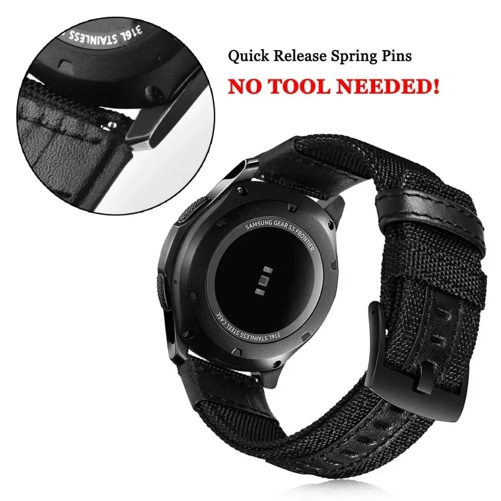 20mm 22mm Nylon  strap For Samsung Galaxy watch 3 4 46mm gear s3 Frontier Classic Woven Nylon Band for 20mm 22mm Sport Wristband