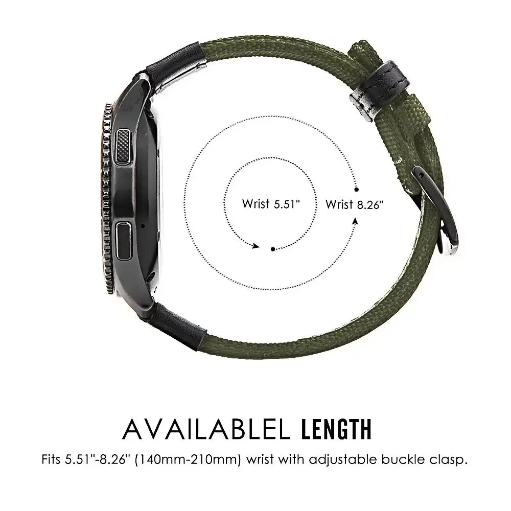 20mm 22mm Nylon  strap For Samsung Galaxy watch 3 4 46mm gear s3 Frontier Classic Woven Nylon Band for 20mm 22mm Sport Wristband