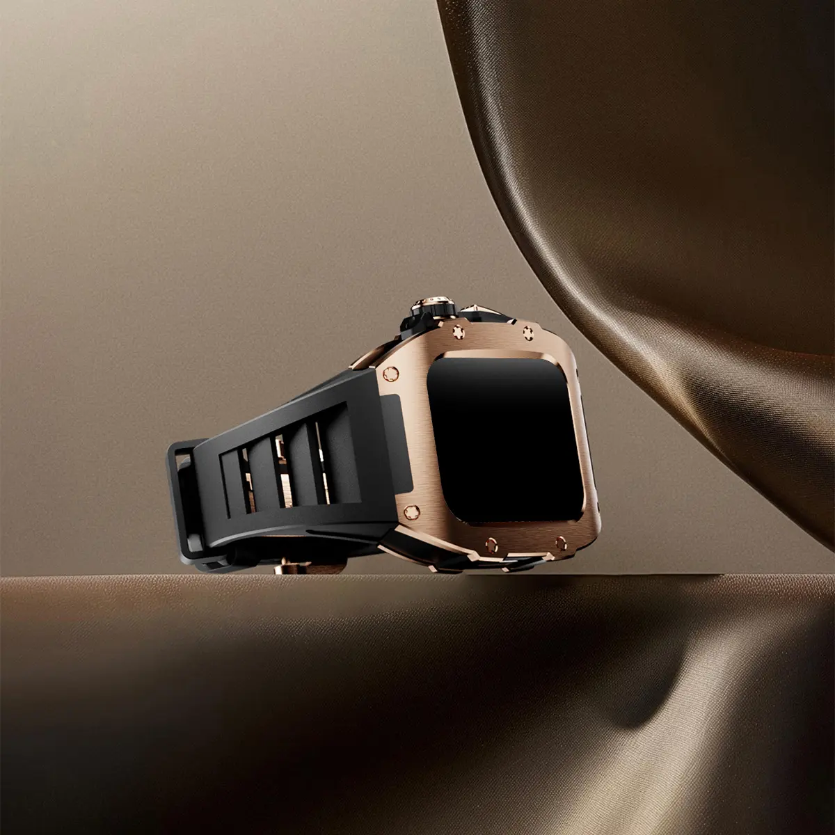 Luxury Modification Kit for Apple Watch 10 46mm Silicone Sport Strap Carbon Fiber Case Watch for IWatch Series 10 46mm