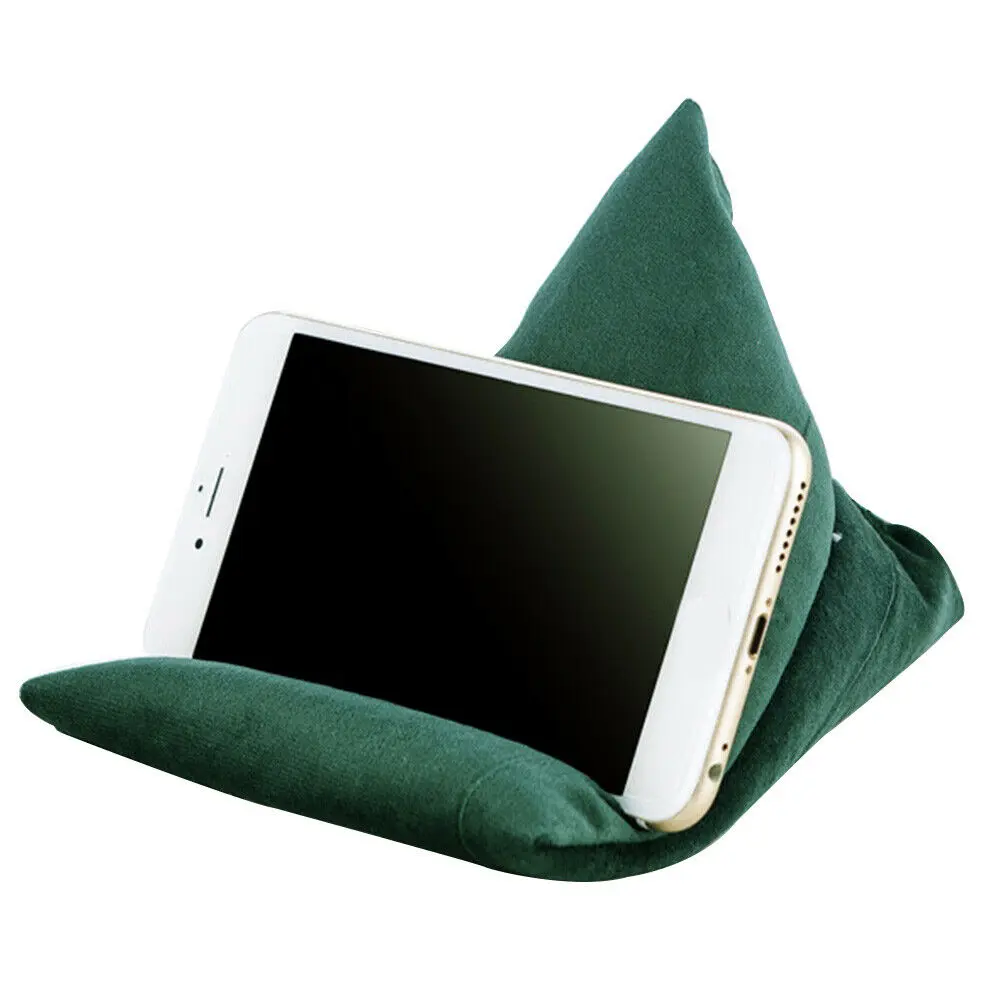 Triangle Velvet Pillows Mobile Phone Holder Skin-friendly and Soft Fabric Phone Rack for Smart Phones Watching TV
