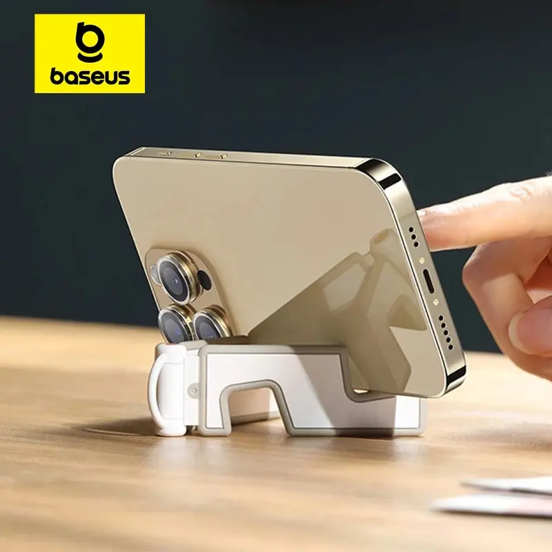 Baseus Foldable Phone Stand Mini Desktop Holder For iPhone 17 Air 16 Pro Max Samsung Adjustable Bracket Cell Mobile Phone Stand