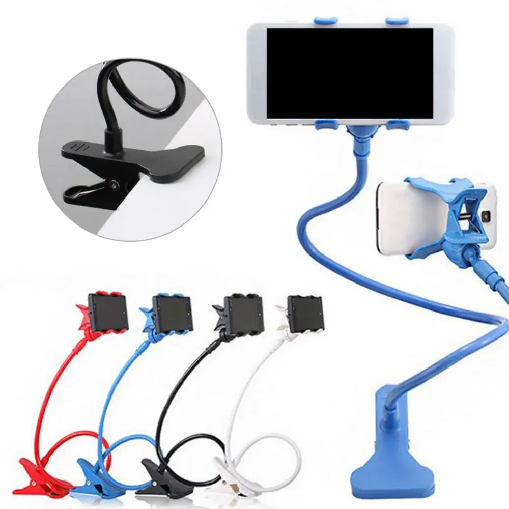 360 Rotate Clip Mobile Phone Holder Stand Portable Flexible Lazy Bed Desktop Bracket Smartphones Desk Mount Stand Base Support