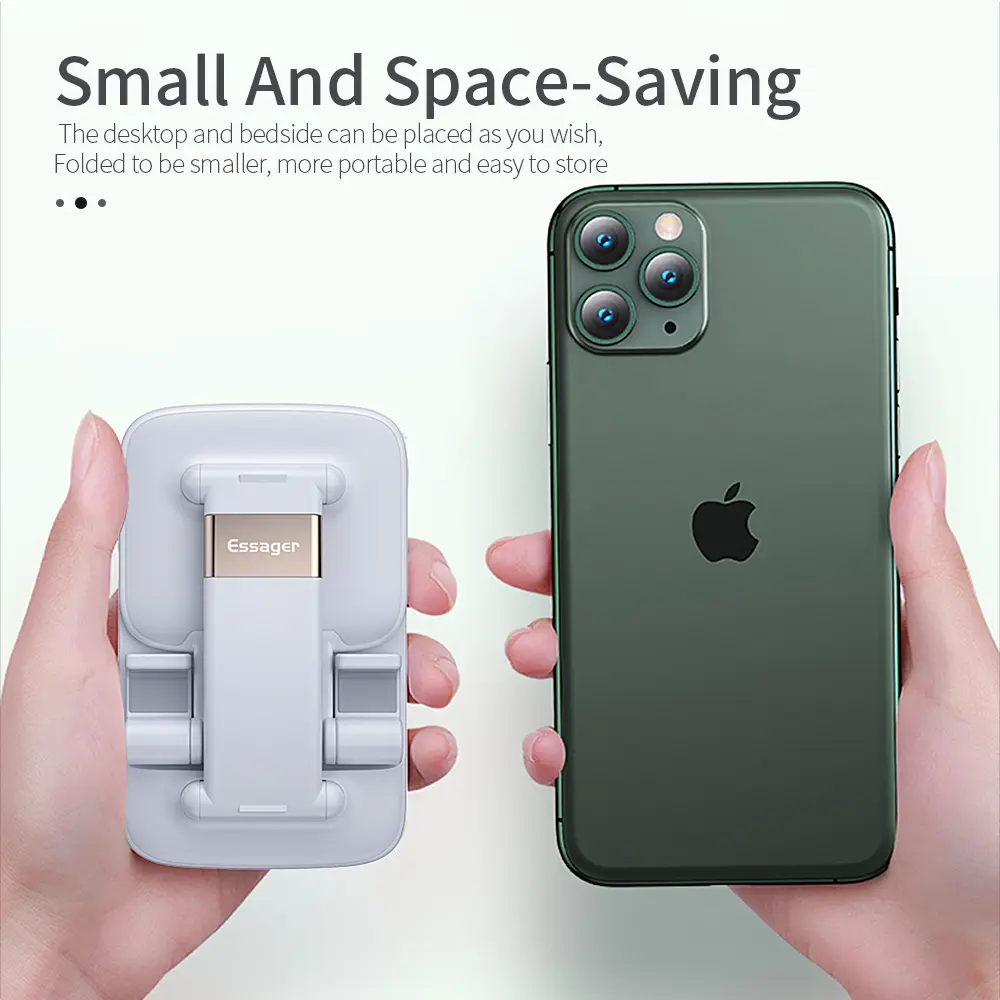 Essager Foldable Desk Phone Holder Stand For iPhone 12 iPad Xiaomi Adjustable Gravity Metal Table Desktop Cell Smartphone Stand