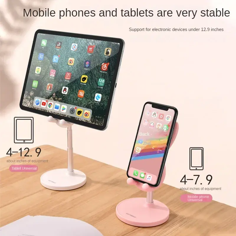 Cute Bunny Phone Holder Desktop Cell Phone Stand Height Angle Adjustable For iPhone 13 14 iPad Lovely Rabbit Tablet Support
