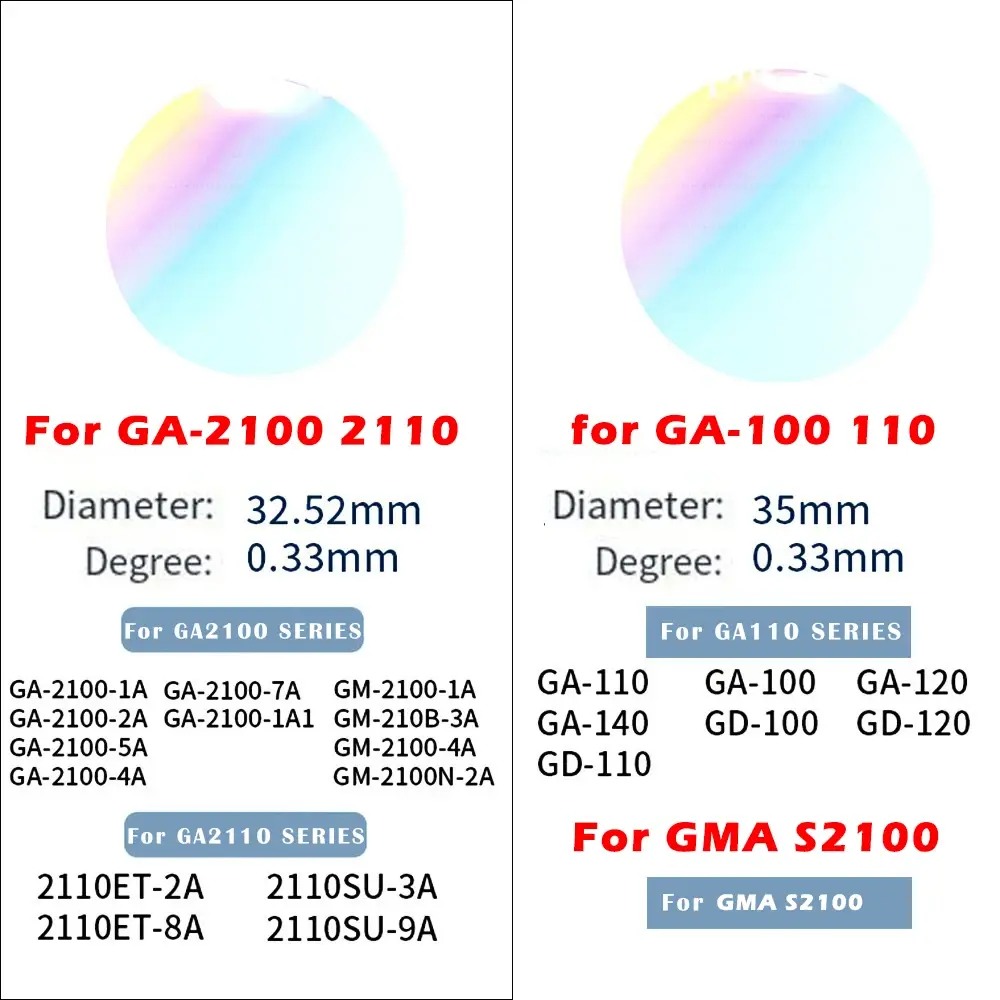 Casioak Rainbow Tempered Glass Screen Protector For GA2100 GA2110 Watch Protective Film For GMAS2100 DW-5600 Series Anti-Scratch