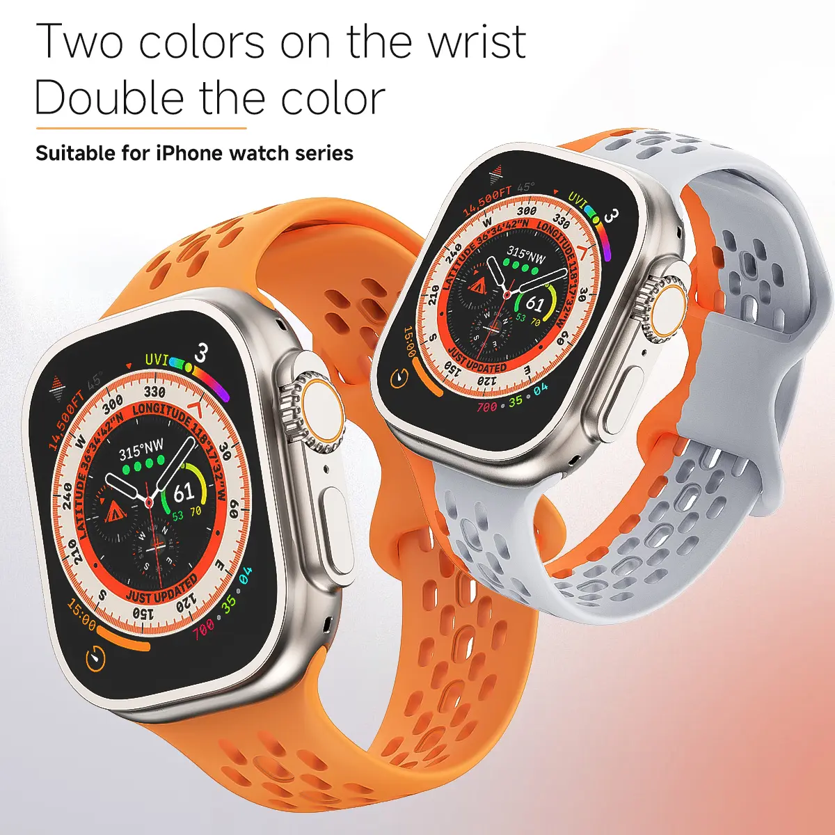 Strap For Apple Watch Band 49mm 44mm 45mm 42mm 41mm 38mm 40mm correa Silicone sports bracelet iwatch 8 SE 7 6 5 Ultra 49mm